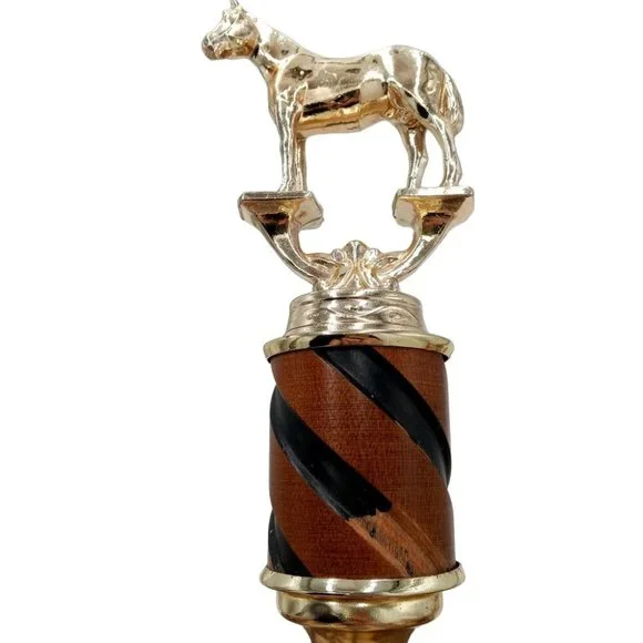 1973 Horse Show Trophy Rose Hill Kansas Vintage Collectible Statue Horseshoe - Picture 9 of 16
